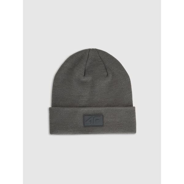 Czapka beanie U0857 4F - ciemny szary melanż