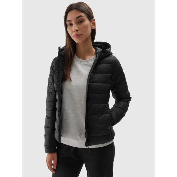 Kurtka puchowa damska TDJAF468 4F - głęboka czerń