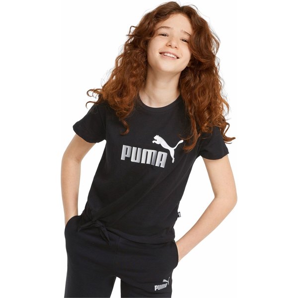 Koszulka juniorska ESS+ Logo Knotted Tee Puma - czarna