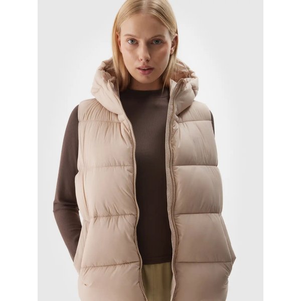 Kamizelka puchowa damska TVJAF141 4F - beż