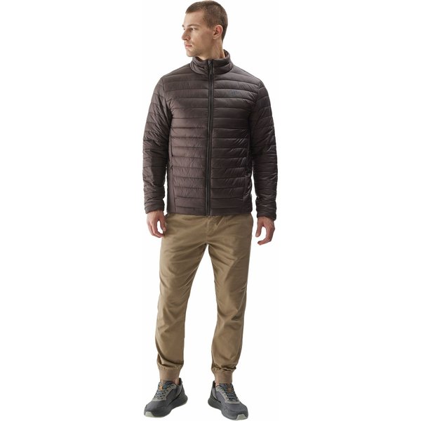 Kurtka puchowa męska 4FAW23TDJAM239 4F - ciemny brązowy