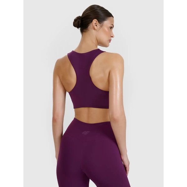 Biustonosz sportowy damski USBAF152 4F - ciemny fiolet