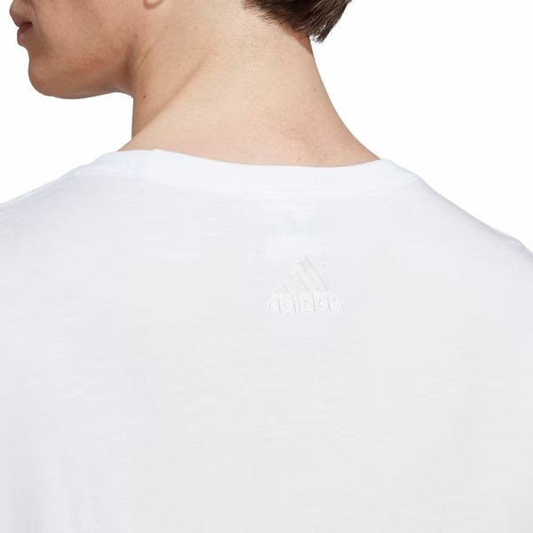 Koszulka męska Essentials Single Jersey Linear Embroidered Logo Adidas - biała