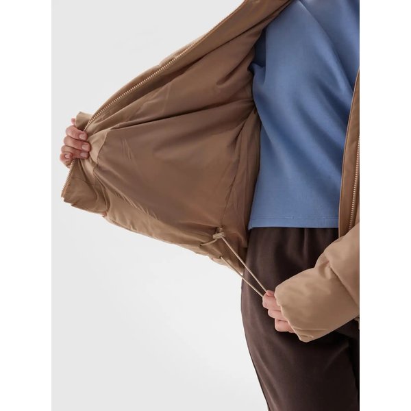 Kurtka puchowa damska TDJAF473 4F - beż