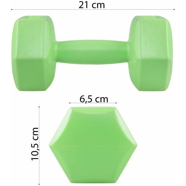Zestaw hantli bitumicznych Hex 2x1,5kg Springos