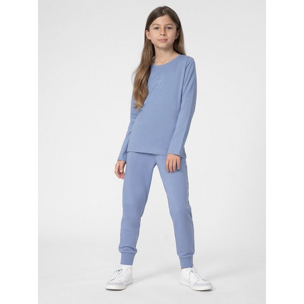 Spodnie dresowe dziewczęce 4FJSS23TTROF130 4F - denim