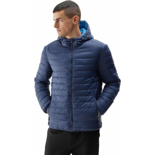Kurtka puchowa dwustronna męska 4FAW23TDJAM242 4F - granat