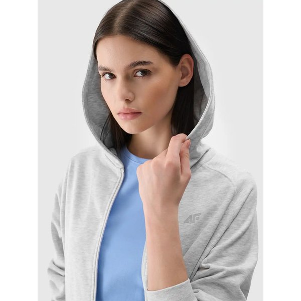 Bluza damska TSWSF1763 4F - chłodny jasny szary melanż