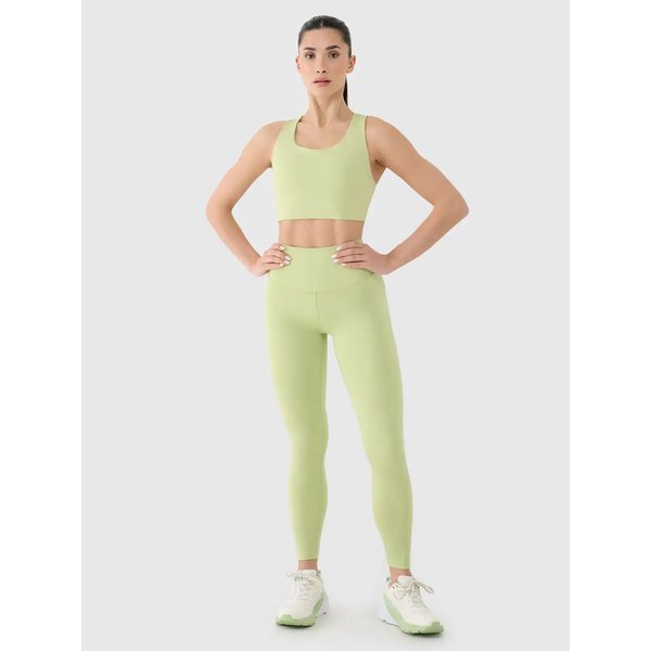 Legginsy damskie TFTIF306 4F - jasna zieleń