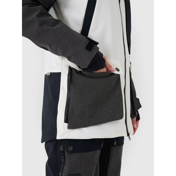 Kurtka snowboardowa damska TTJAF587 4F - złamana biel