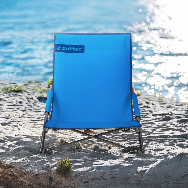 Krzesło turystyczne leżak Outtec WYPRZEDAŻ - niebieski