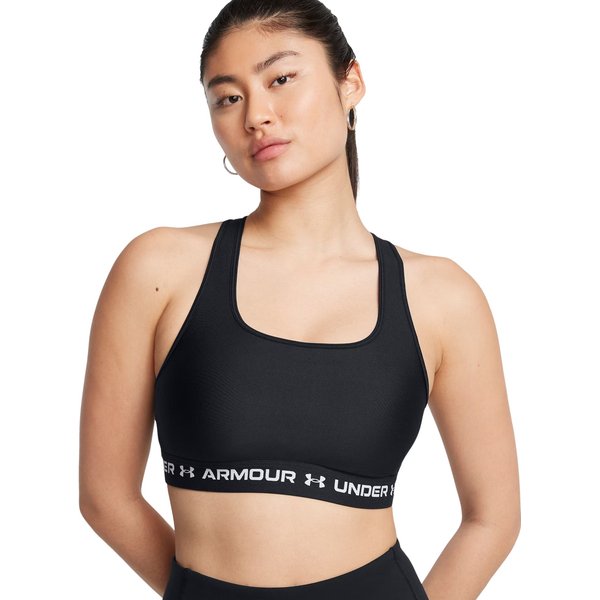 Biustonosz sportowy damski Crossback Mid Bra Under Armour - Black/White