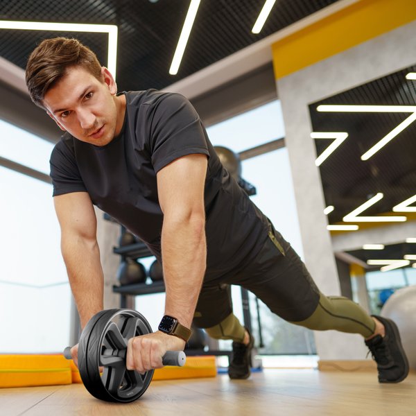 Wałek, kółko do ćwiczeń podwójne Gymtek - podwójne, czarne