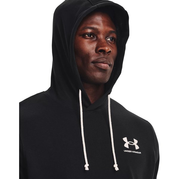 Koszulka męska Rival Terry Short Sleeve Hoodie Under Armour - czarna