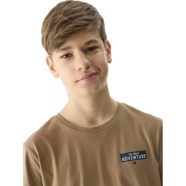 Koszulka chłopięca 4FJWSS24TTSHM1131 4F - brąz