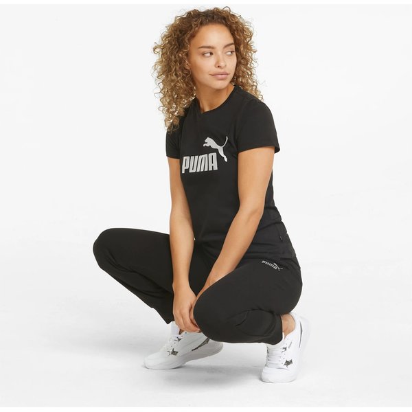 Koszulka damska ESS+ Metallic Logo Tee Puma - czarna