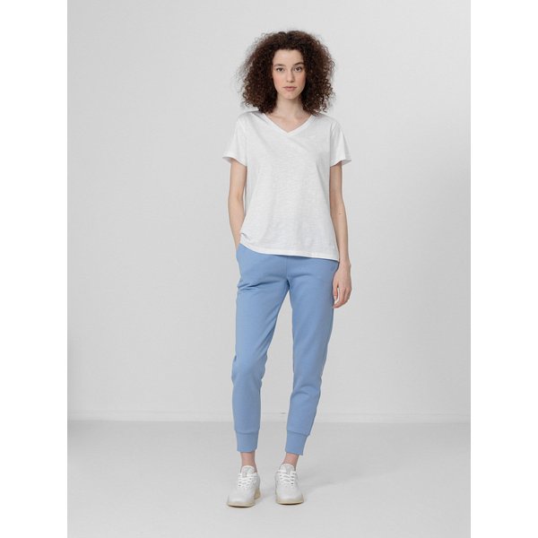 Koszulki damskie H4L22 TSD352 2szt 4F - biała/różowa