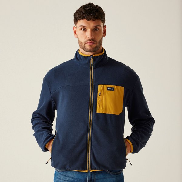 Polar męski Frankie Full Zip Fleece Regatta - Navy/Mustard