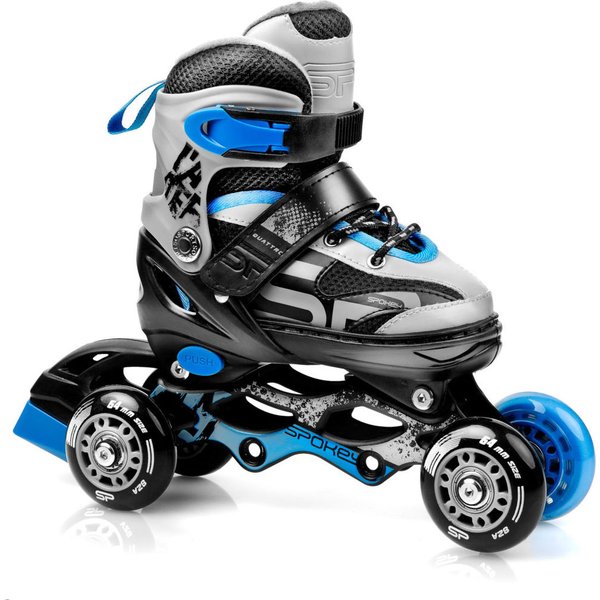 Rolki regulowane z wymienną płozą Quattro 4w1 Spokey - niebieskie