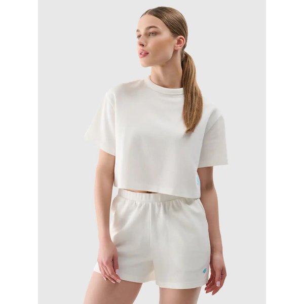 Koszulka damska TTSHF1977 4F - złamana biel