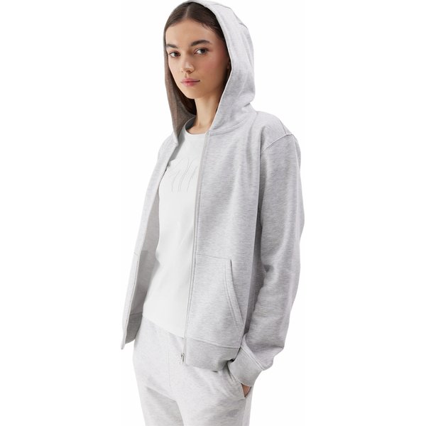 Bluza damska 4FWSS24TSWSF0956 4F - chłodny jasny szary melanż