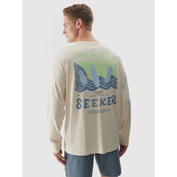 Longsleeve męski 4FWSS24TLONM246 4F - beż