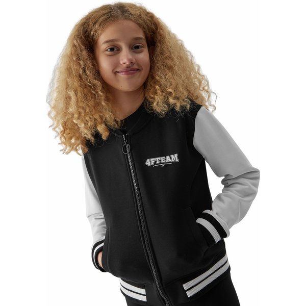 Bluza dziewczęca 4FJAW23TSWSF641 4F - głęboka czerń