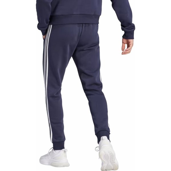Spodnie dresowe męskie Essentials Fleece 3-Stripes Tapered Cuff Adidas - granatowe