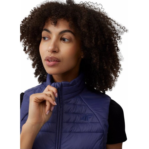 Kamizelka puchowa damska 4FSS23TDJAF091 4F - denim