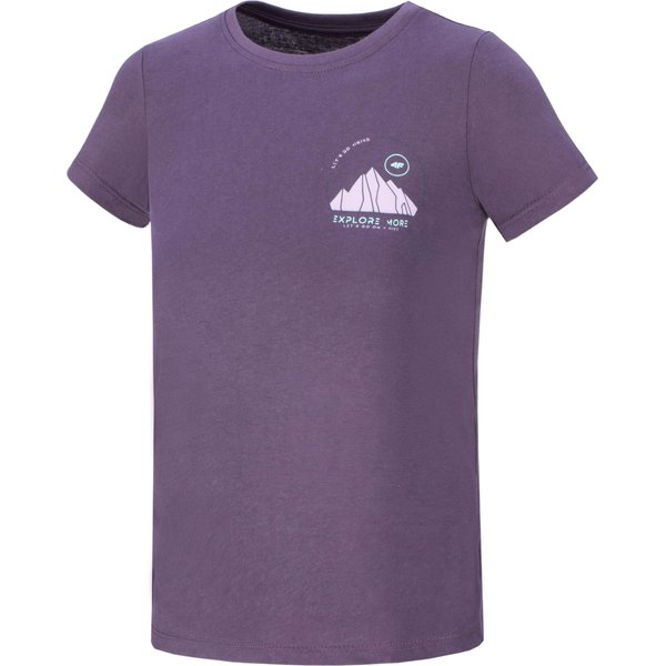 Koszulka dziewczęca 4FJSS23TTSHF390 4F - fioletowa