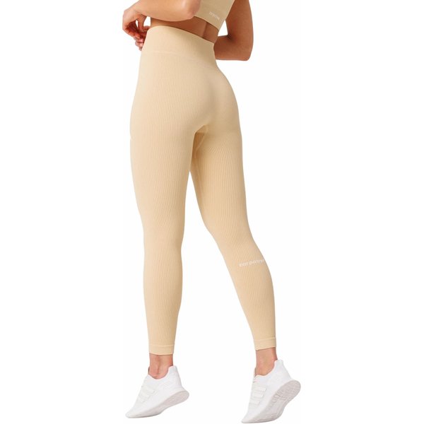 Legginsy bezszwowe damskie Rib Seamless Carpatree - Double Cream Yellow