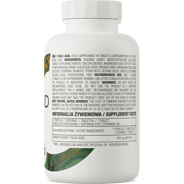 Kwas foliowy 90 tabletek OstroVit