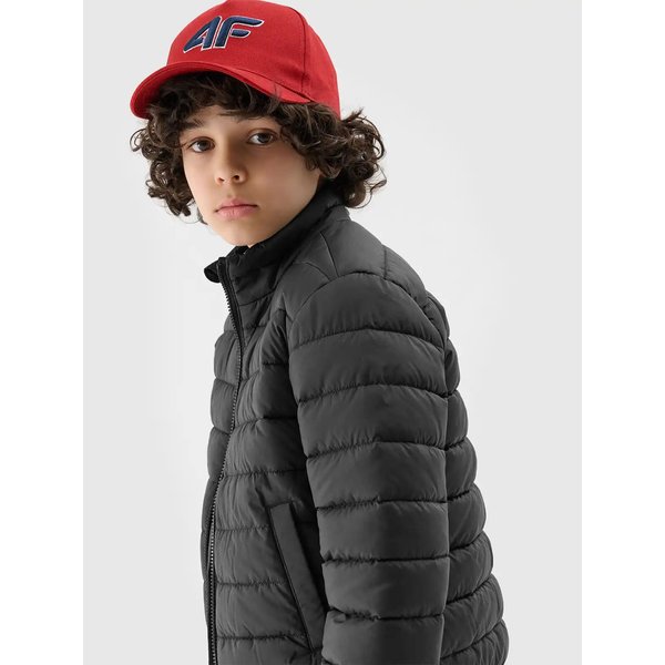 Kurtka puchowa chłopięca TDJAM520 4F - głęboka czerń