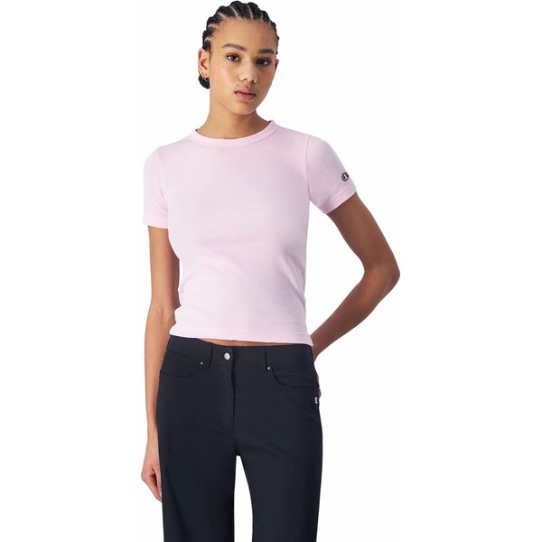 Koszulka damska C Logo Patch Crewneck Legacy Champion - różowa