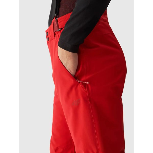 Spodnie narciarskie męskie na szelkach TFTRM0756 4F - czerwony