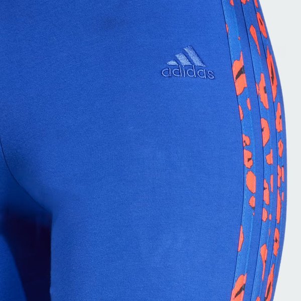 Legginsy damskie Essentials 3-Stripes Animal Print Adidas - Semi Lucid Blue