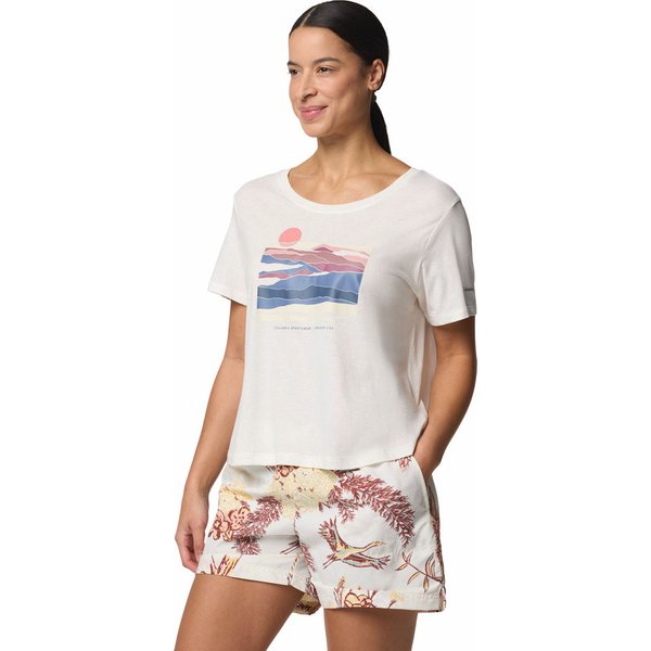 Koszulka damska Ruby Springs Graphic Columbia - Sea Salt, Foggy Hillscape