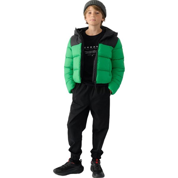 Kurtka puchowa chłopięca TDJAM462 4F - zielony