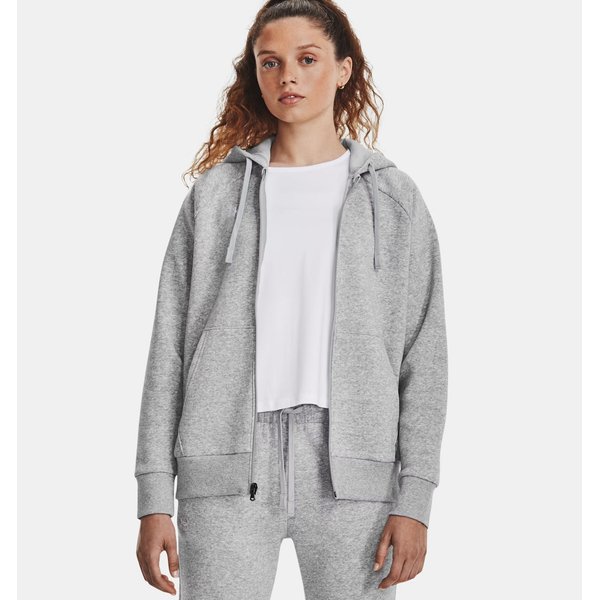 Bluza damska Rival Fleece FZ Hoodie Under Armour - Mod Gray Light Heather/White