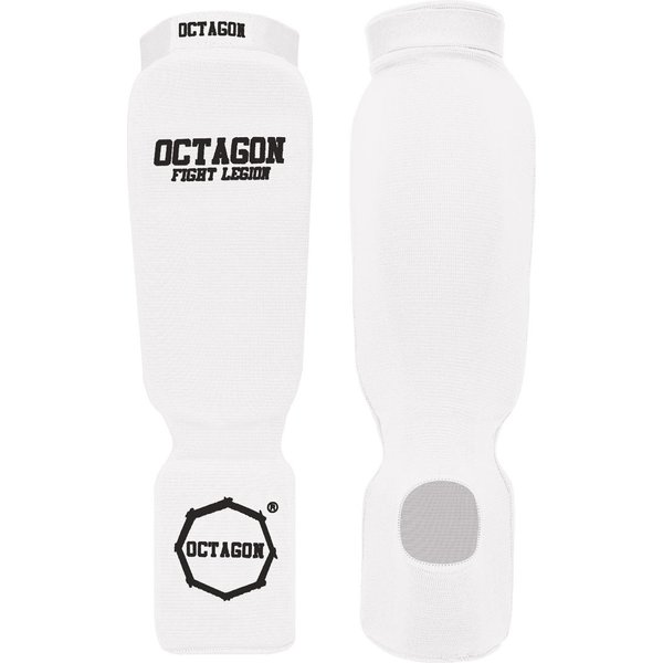 Ochraniacze piszczeli na goleń i stopę Basic Octagon - white