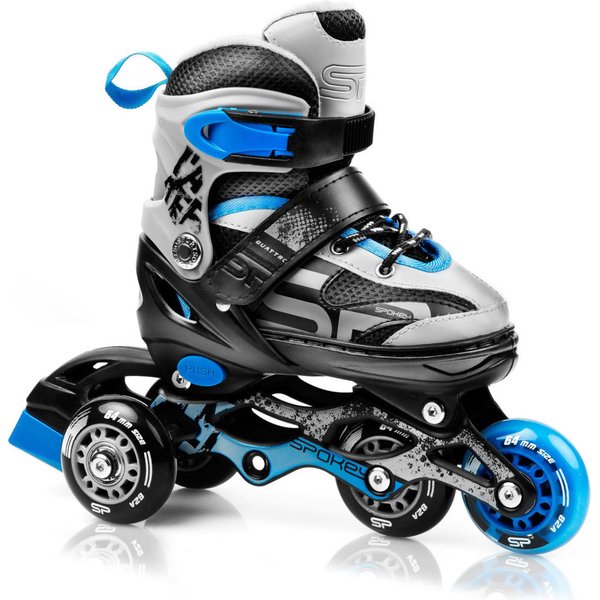 Rolki regulowane z wymienną płozą Quattro 4w1 Spokey - niebieskie
