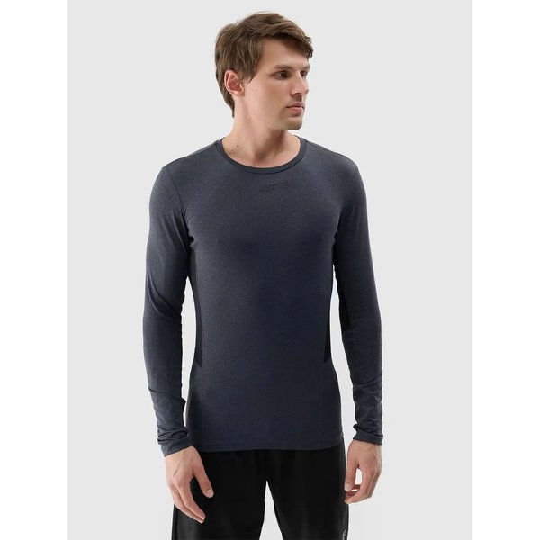 Longsleeve męski TFLOM372 4F - antracyt melanż