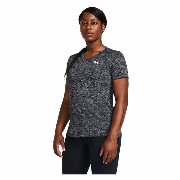 Koszulka damska Tech Twist V-Neck Under Armour - czarna