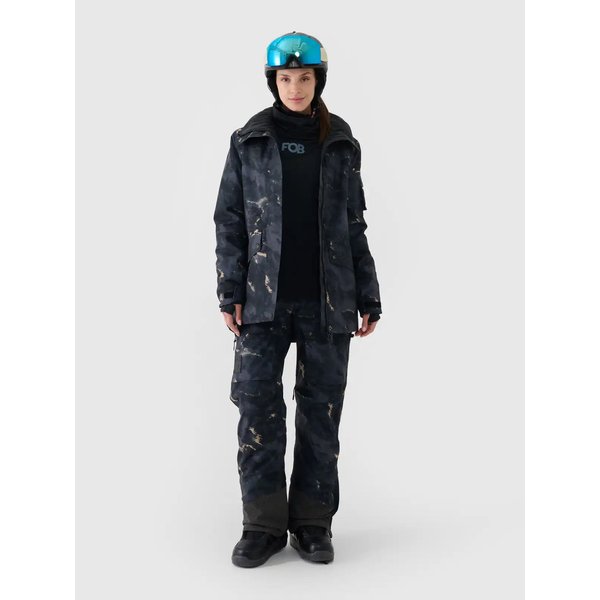 Kurtka snowboardowa damska TTJAF586 4F - multikolor allover