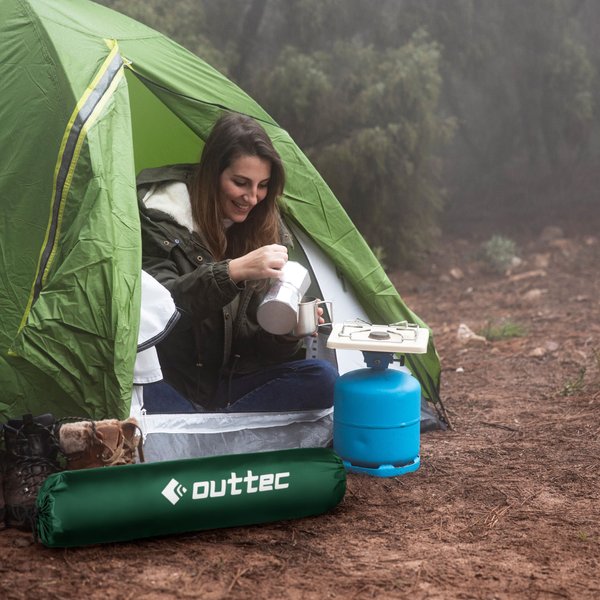 Mata samopompująca z poduszką Naps 193x68x3,5cm Outtec - zielona