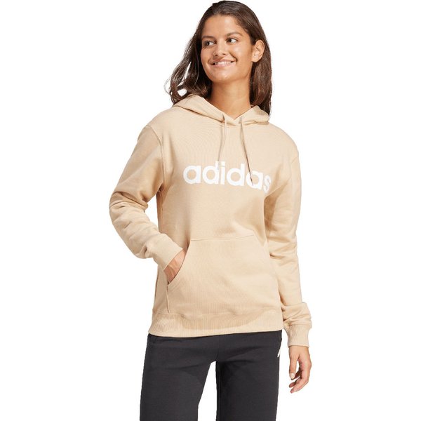 Bluza damska Essentials Linear Hoodie Adidas - beżowy