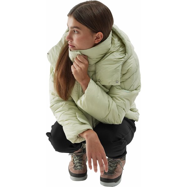 Kurtka puchowa damska 4FAW23TDJAF231 4F - jasna zieleń