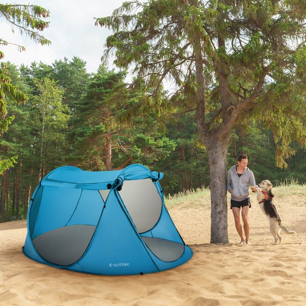 Parawan, namiot plażowy samorozkładający zamykany Canopy Outtec - Canopy niebieski II