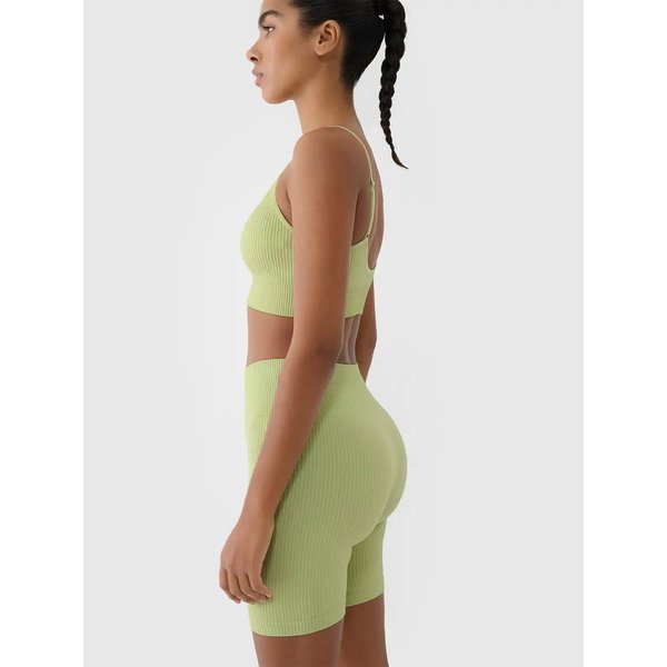 Legginsy, kolarki bezszwowe damskie TFSTF014 4F - jasna zieleń