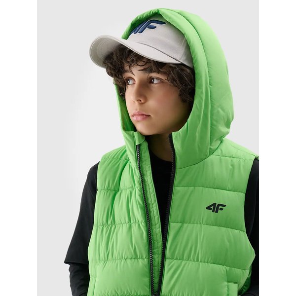 Kamizelka puchowa chłopięca TVJAM169 4F - soczysta zieleń